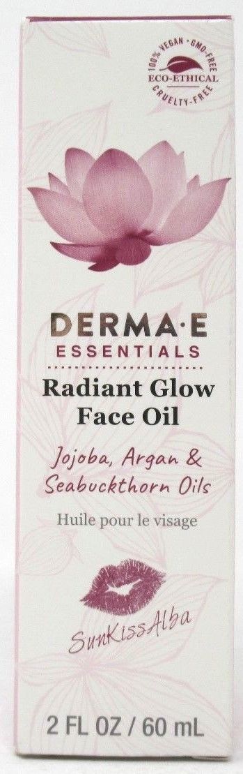 Derma E Radiant Glow Face Oil Argan Jojoba & Seabuckthorn Oils 2 oz Exp 09/2020