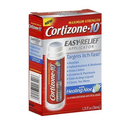 Cortizone 10 Hydrocortisone Anti-Itch Liquid, Easy Relief 1.25 fl oz (pack of 2)