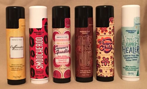 Perfectly Posh Skin Stick Lot Of 6 Caffeinator Summer Sparkler Dazavous RARE HTF