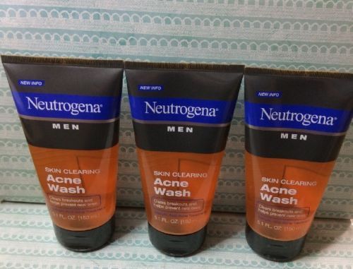 Neutrogena Men Skin Clearing Acne-Wash 5.1 oz 3-PACK SALE PRICE [EXP 08/2018]