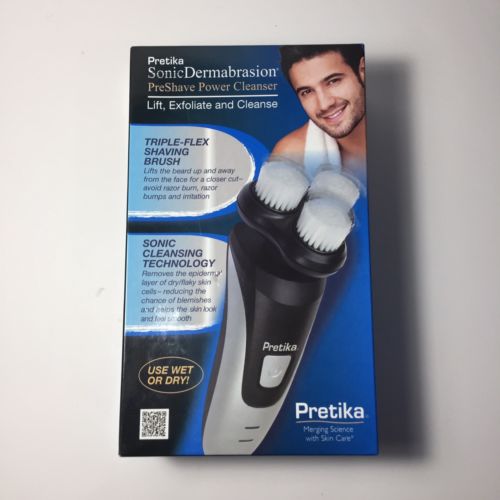 NEW Pretika Sonic Dermabrasion Pre Shave Power Facial Cleaner