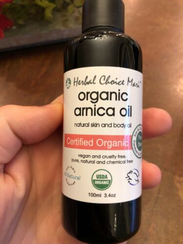 2-Herbal Choice Mari Organic Arnica Oil; 3.4floz Glass, Expires: 4/22
