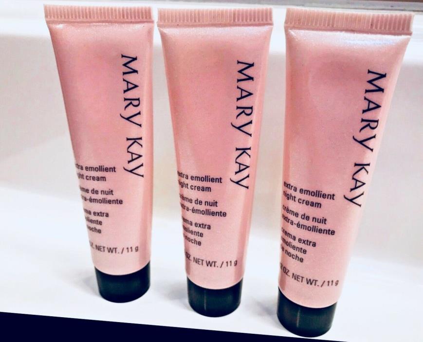 Lot of 3 Travel size (.42 oz, 11 g) Mary Kay Extra Emollient Night Cream