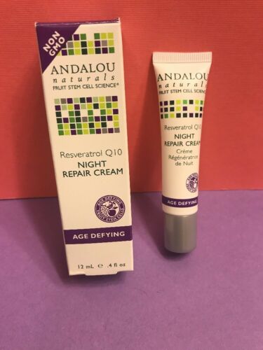 Andalou Naturals Resveratrol Q10 Night Repair Cream Organic Moisturizer .4oz