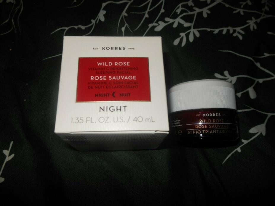 KORRES WILD ROSE NIGHT SLEEPING FACIAL 1.35 OZ VITAMIN C BRIGHTENING NIB