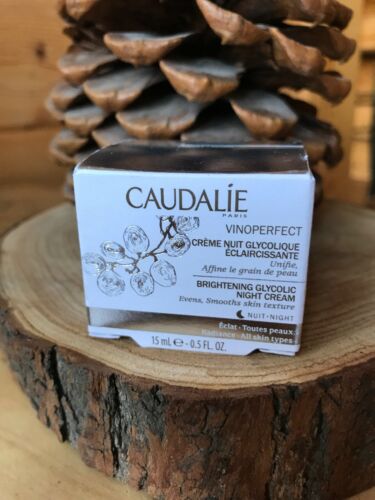 Caudalie Vinoperfect Brightening Glycolic Night Cream Travel Size .5 oz 15ml NIB