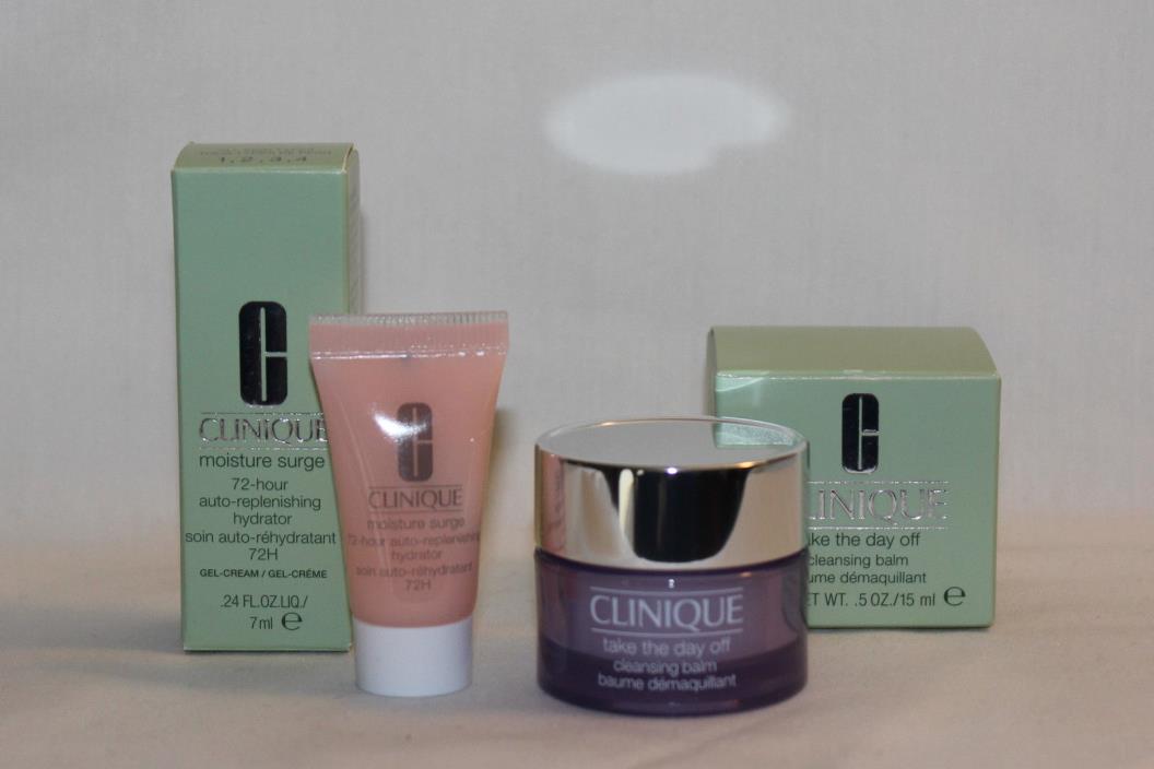 Clinique Take the Day Off Cleansing Balm & Moisture Surge Travel Set #10 - New
