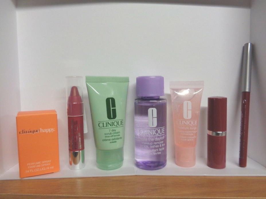 Clinique Happy Perfume 7-Day Scrub Makeup Remover Moisture Surge Supercharge  7p