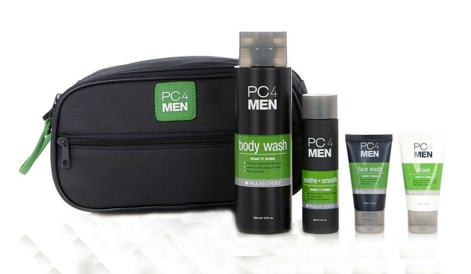 PAULA'S CHOICE,  NEW $89, PC4MEN 5 PIECE SET, BODY, FACE, SHAVE, SOOTH