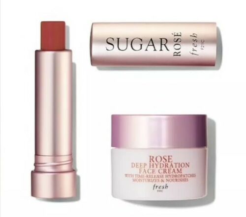 Sephora Fresh A ROSY DUO Mini Set - Face Cream + Sugar Lip Treatment BRAND NEW