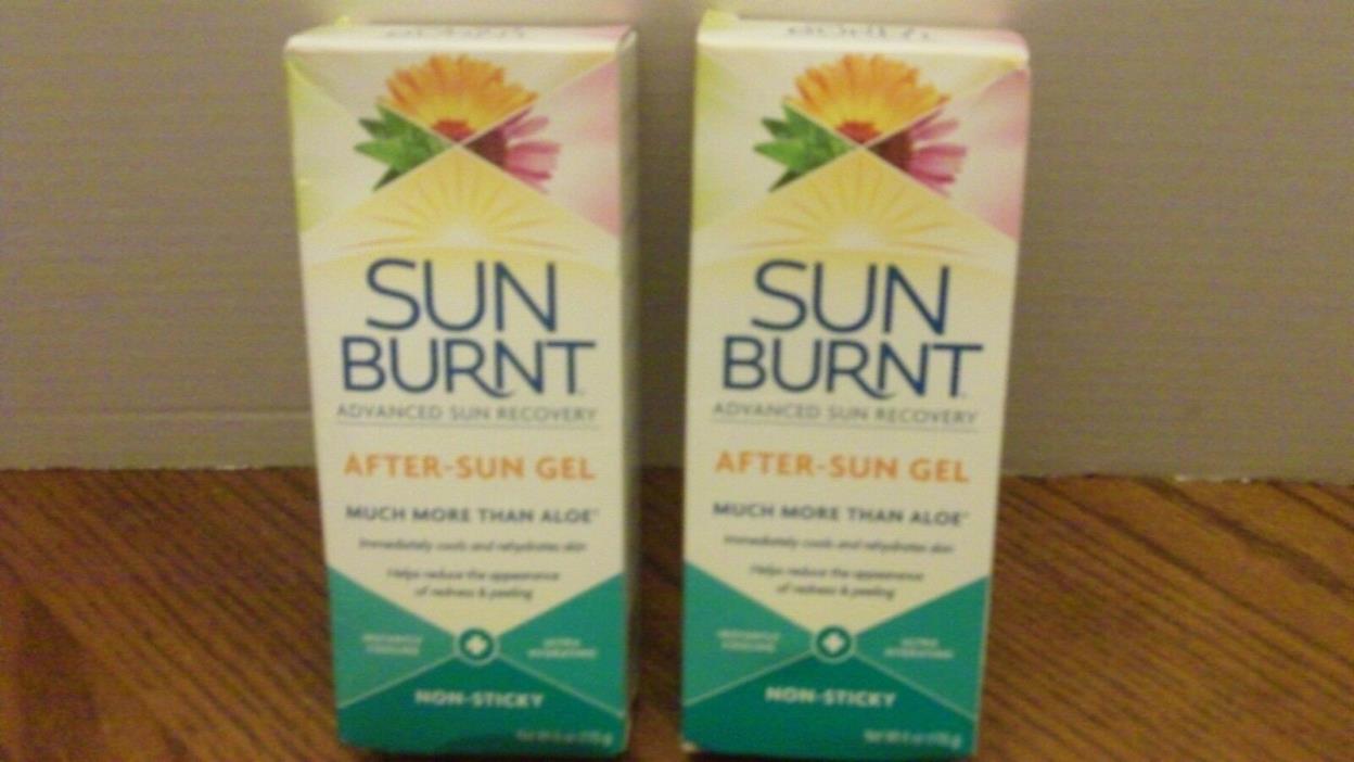 2 SunBurnt Advanced After Sun Gel Homeopathic Sun Burn Gel Face & Body 6 oz each
