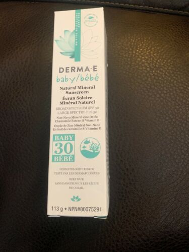 Derma E Baby/bébé Natural Mineral Sunscreen SPF 30 113 G New In Box Ethical
