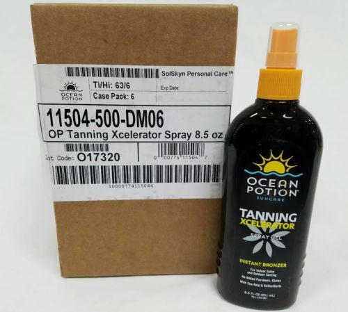 Ocean Potion Tanning Xcelerator Spray Gel 8.5 Ounce Case of 6 Extends Tan Life