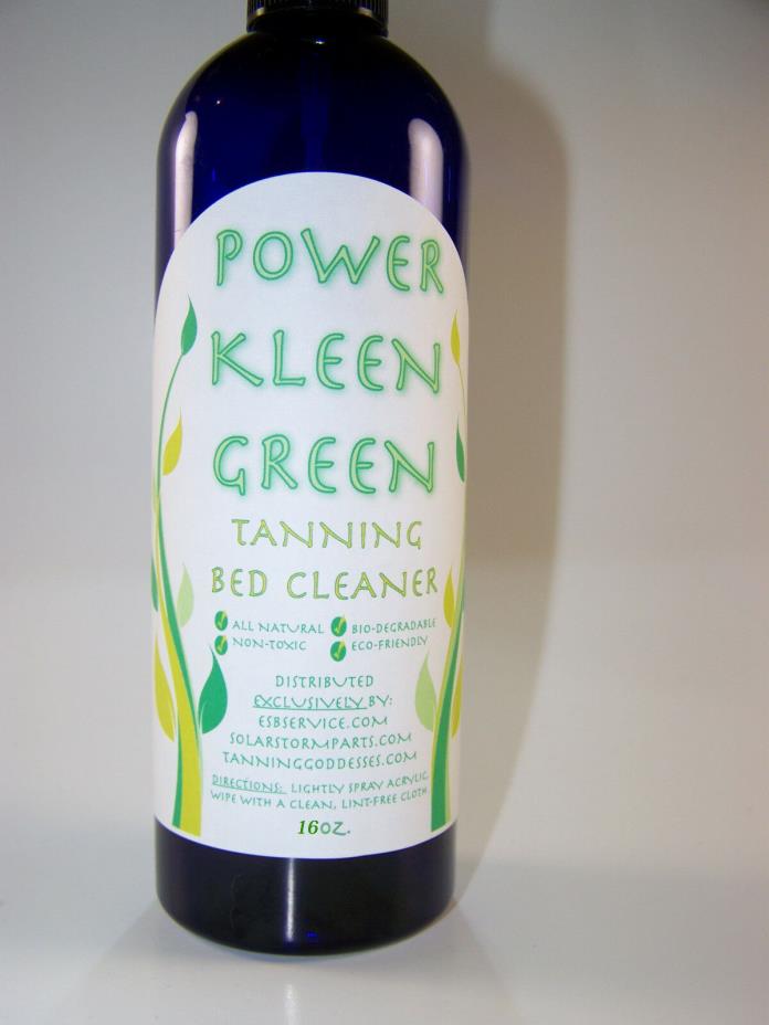 16 oz Power Kleen Green Tanning Bed Acrylic Cleaner Safe for Acrylics Plastic