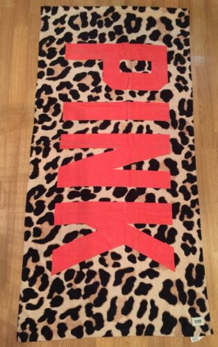 Victoria's Secret Large Beach Towel Pink  Cheetah Print