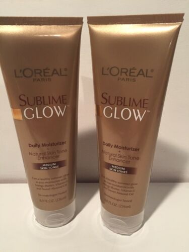 Loreal 2- Sublime Glow Daily Moisturizer Natural Medium Skin Tones Enhancer 8oz