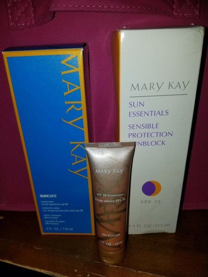 2 Full Size Mary Kay Sun Care Sunscreen Broad Spectrum SPF 50 and SPF 15 + Bonus
