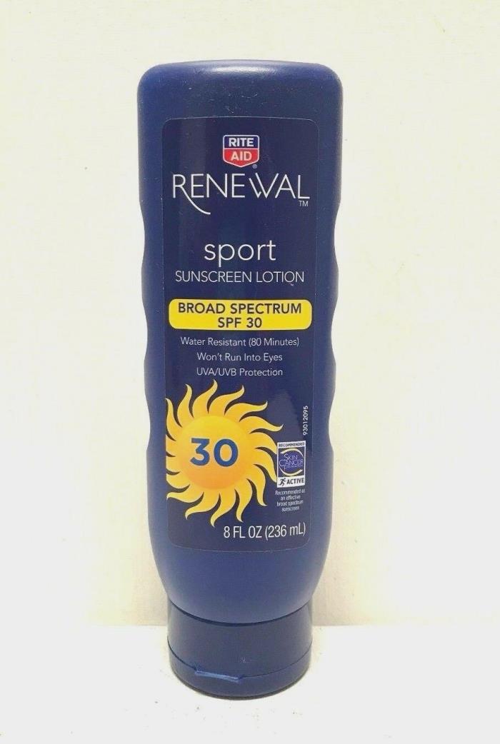 Renewal Sport Sunscreen Lotion - Broad Spectrum SPF 30 - 8 Fl. Oz, Exp 03/18