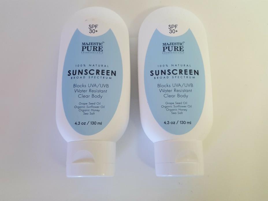 2 Majestic Pure Baby SPF 30+ Sunscreen 100% Natural Formula 2 pk Best By 4/30/18