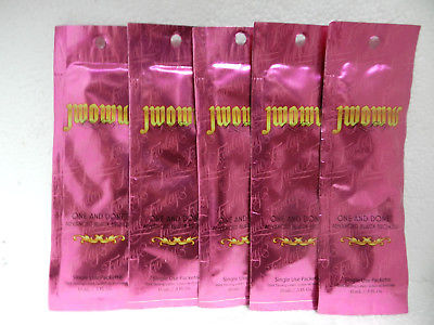 5 SAMPLE PACKETS AG JWOWW ONE AND DONE BLACK BRONZER INDOOR TANNING BED LOTION