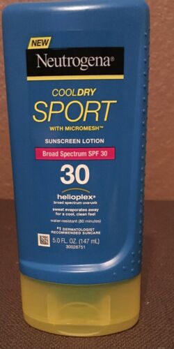 Neutrogena Cool Dry Sport Sunscreen Lotion, SPF 30 5 oz (Pack of 2) Exp 02/20