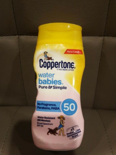 Coppertone Sunscreen Lotion SPF 50 Water Babies Pure & Simple 2 Pack 6oz