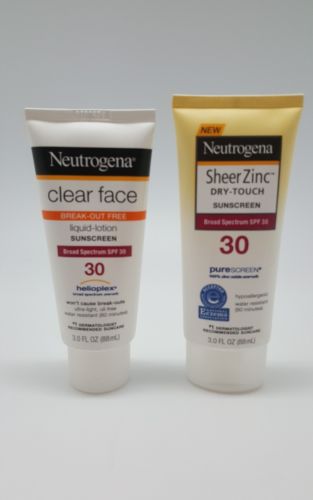 3 oz Neutrogena Clear Face Sunscreen Lotion SPF 30 & 3 oz Sheer-Zinc SPF 30