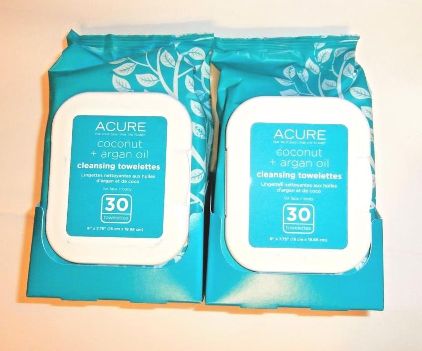 Coconut & Argan Oil Cleansing Towelettes Acure Organics (2 pkgs) 30ct each