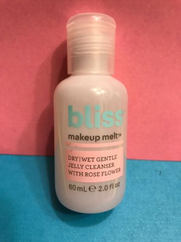 Bliss Makeup Melt Dry/Wet Gentle Jelly Cleanser Rose Flower High End Travel 2oz