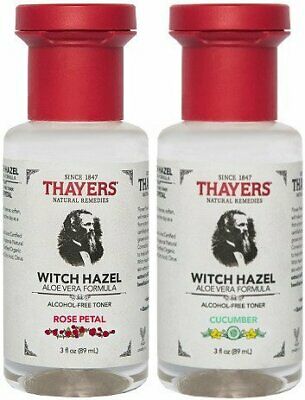 Thayers Rose Petal & Cucumber Combo Witch Hazel Aloe Vera 3oz Travel, 24 Pack