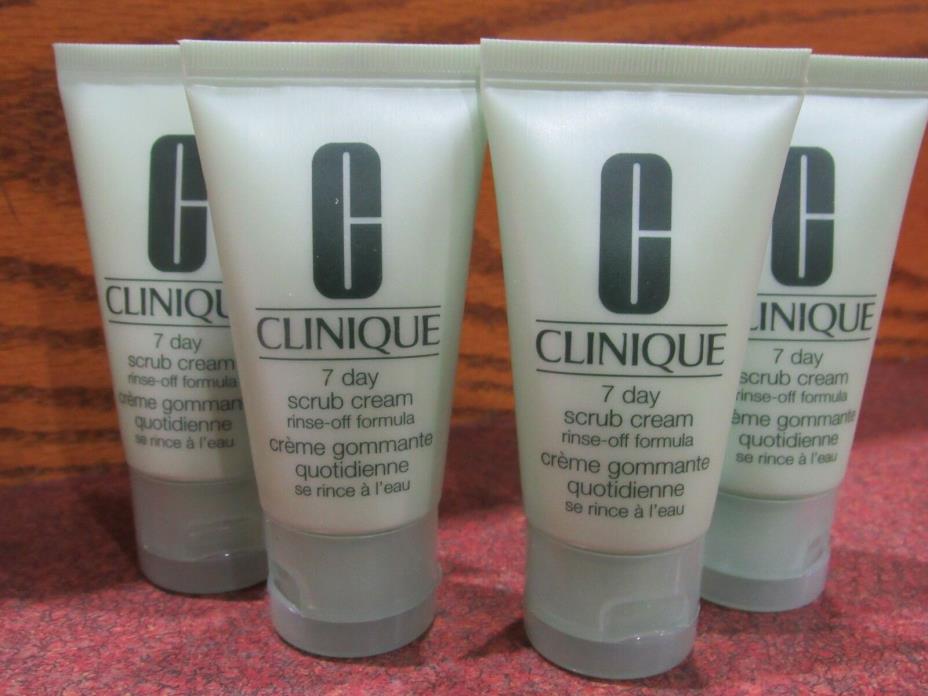 lot of 4 Clinique 7 Day Scrub Cream rinse off formula total of 4 fl oz Fresh