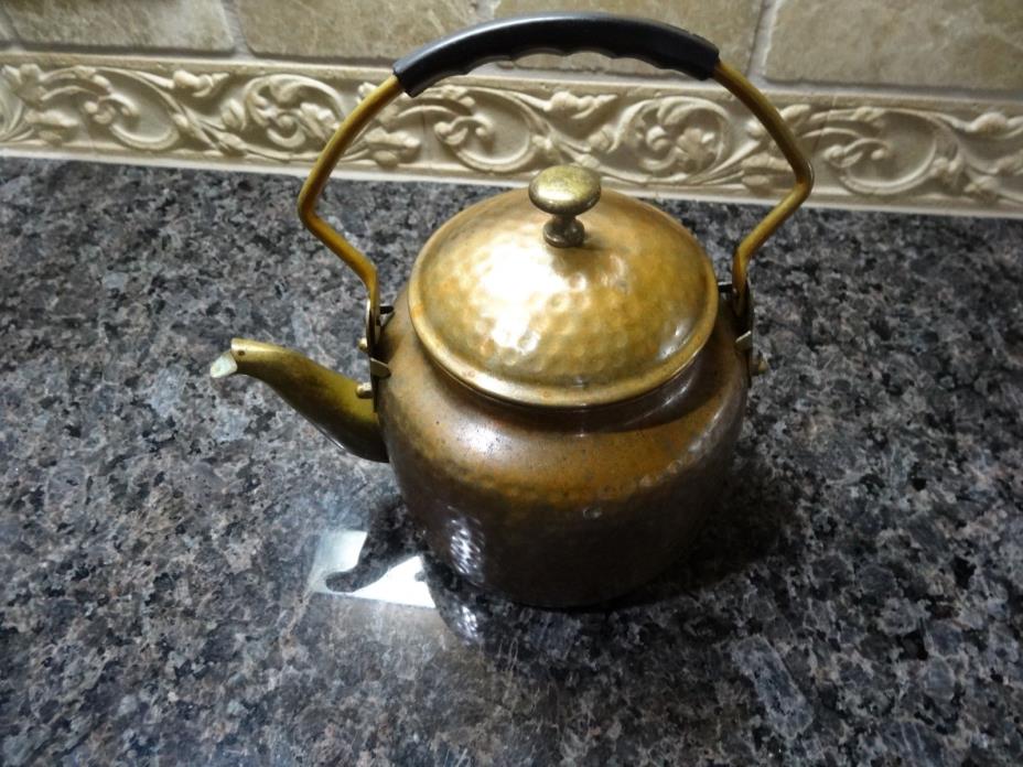 Vintage Hammered Textured Copper Teapot Kettle 64 ounce