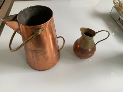 Vintage Copper Finish Coffee Kettle Tea Pot Portugal Cowboy Chuck Wagon +smaller