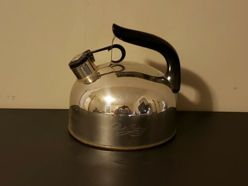 Vintage Paul Revere 1801 Stainless Steel Copper Bottom Whistling Teapot Kettle