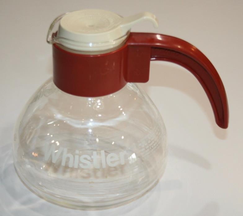Vintage GEMCO “The Whistler” Glass Tea Kettle / Coffee Pot cream lid and handle