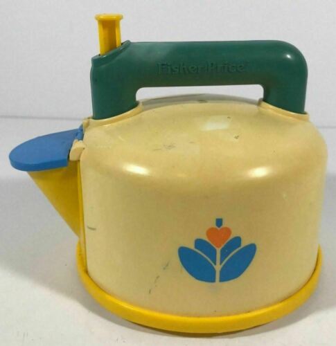 Vintage 1987 Fisher Price Kids Whistling Tea Kettle Teapot Works Great Play Food