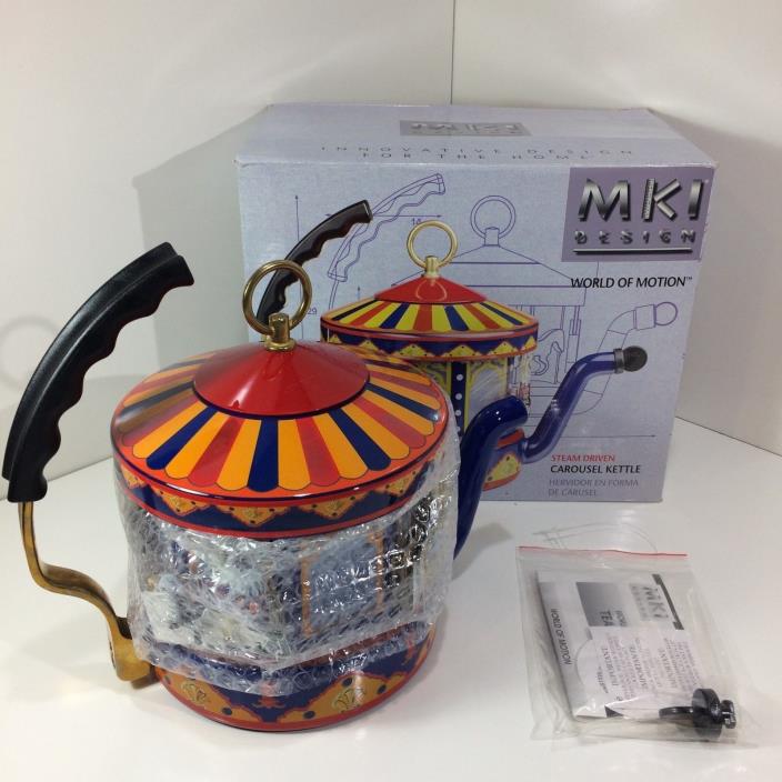 Kamenstein World of Motion Carousel / Merry-Go-Round Steam Driven Tea Kettle NIB