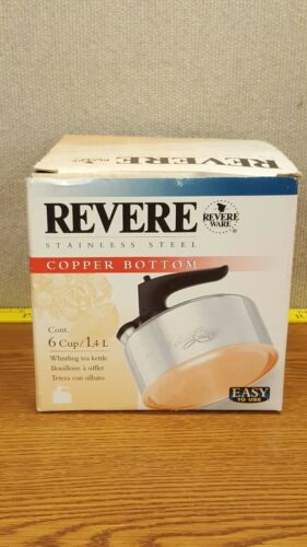 REVERE WARE 6 CUP WHISTLING TEA KETTLE IN BOX NEVER USED