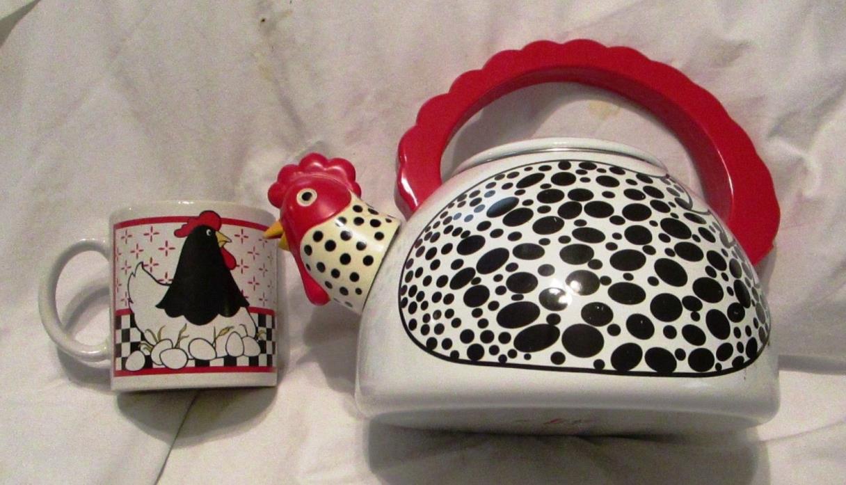 Good Morning! National Housewares Chicken Teapot (Watkins) & Bonus Mug