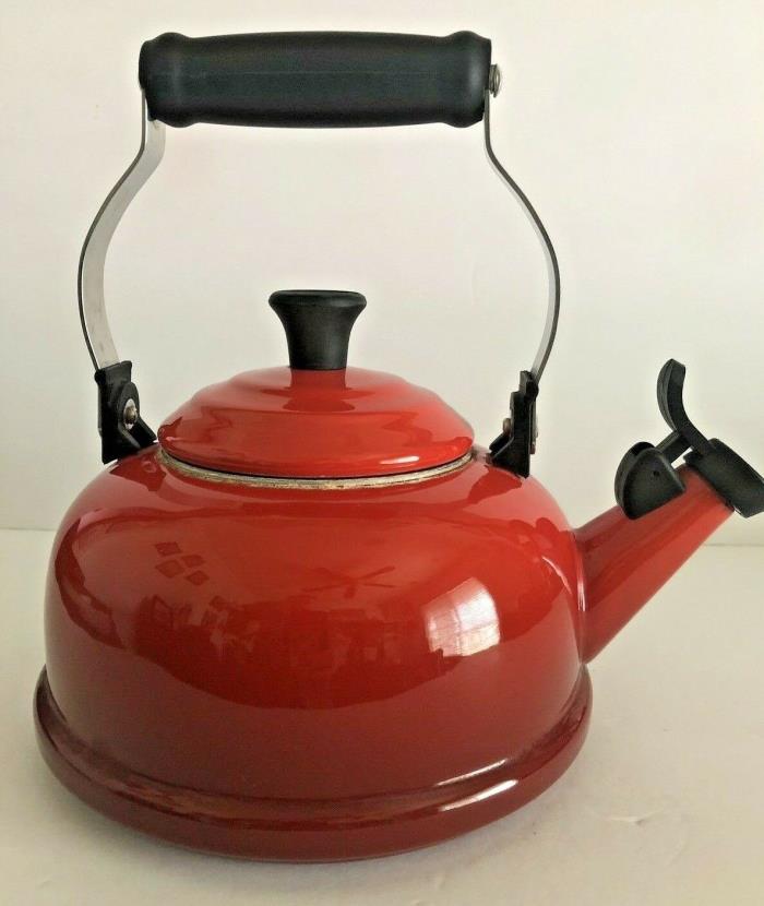 Le Creuset Red Enamel on Steel 1.7 Qt. Whistling Tea Kettle