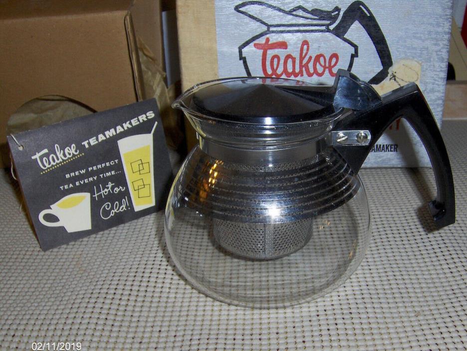 1959 TEAKOE TEAMAKER NIB TEA BREWER 4 cup Pyrex Tea and Herbal infusions