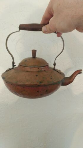 Antique Gooseneck Copper Tea Kettle Pot Vintage
