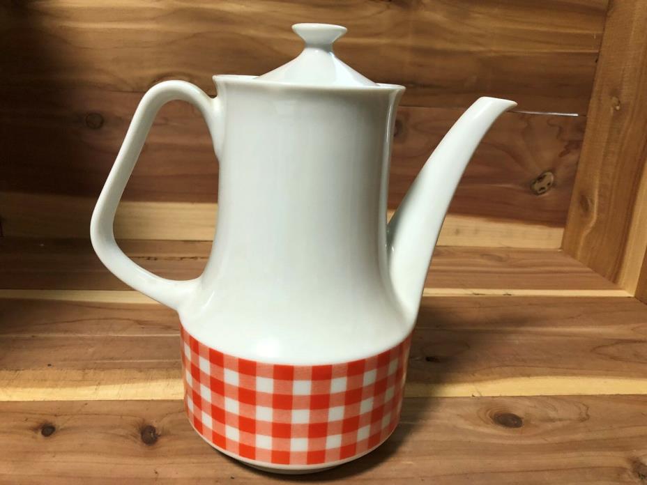 Nevco Japan Orange Check Teapot pre-owned