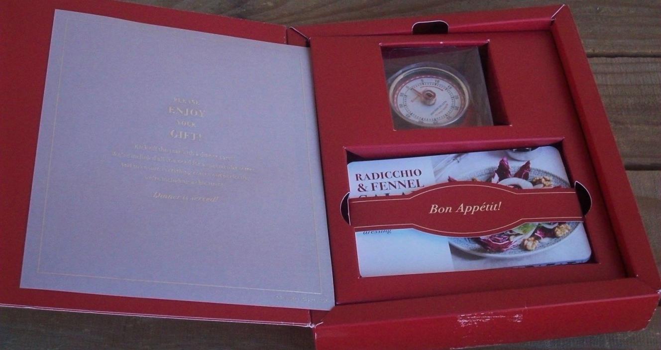 Dulton Co., Ltd. Round Timer~Retro Red Round Kitchen Timer with Recipe Cards