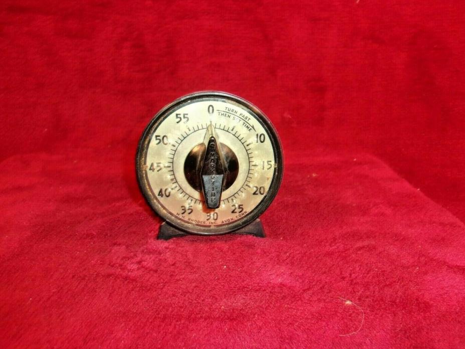 Vintage N. H. Rhodes Cooking Timer, Works Great, Up To 1 Hour Timer