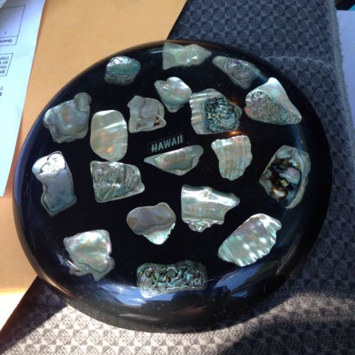 Hawaii Oyster Shell Lucite Acryllic Hot Plate Pad Souvinire