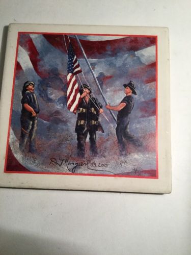 D MORGAN COMMEMORATIVE 9/11 TILE TRIVET 6 IN. SQUARE