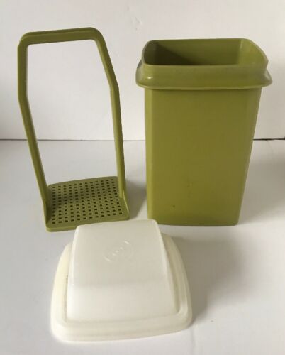 TUPPERWARE ~ VTG Pickle Keeper Container Sheer Olive Green Avocado #1330-2