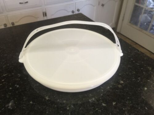 Vintage Tupperware Divided 6 Compartment Container With Lid & Handle