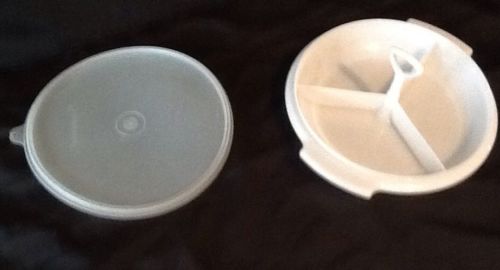 VTG Tupperware 608 Suzette White Divided Veggie Relish Carrier 8